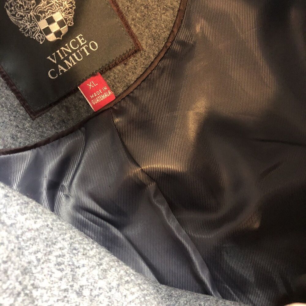 Vince Camuto Gray Mixed-Texture Belted Coat - Picture 7 of 9